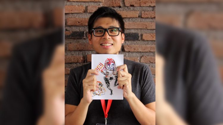 Portrait of Kang Sheng holding MFW3 catalog